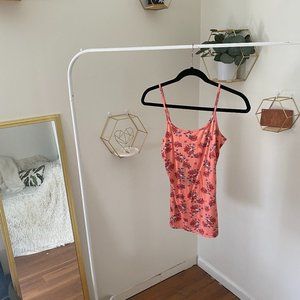 Salmon Floral Tank Top